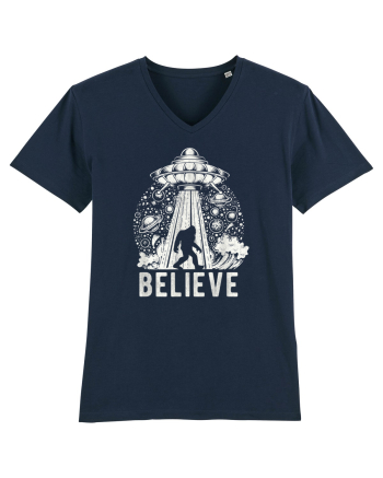 Believe Vintage Alien Spaceship Bigfoot French Navy