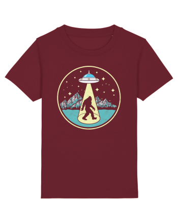 Bigfoot Abduction Vintage Sasquatch Burgundy
