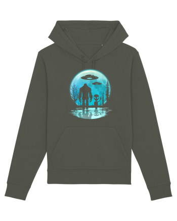 Bigfoot and Alien Under the Moon Khaki