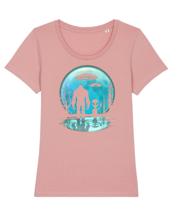 Bigfoot and Alien Under the Moon Canyon Pink