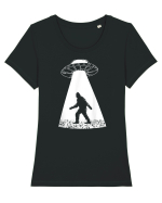 Bigfoot UFO Abduction Tricou mânecă scurtă guler larg fitted Damă Expresser