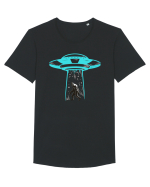 Bigfoot UFO Abduction Tricou mânecă scurtă guler larg Bărbat Skater