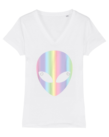 Colourful Alien Head White