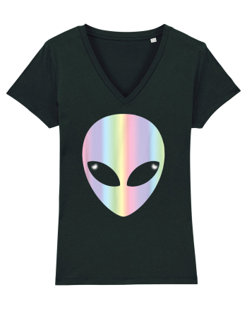 Colourful Alien Head Black