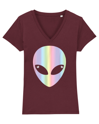 Colourful Alien Head Burgundy