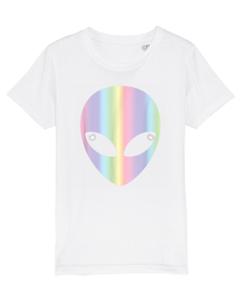 Colourful Alien Head White