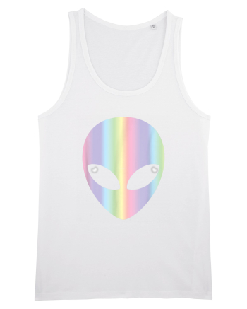 Colourful Alien Head White