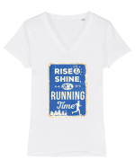 Rise and Shine Running Time Tricou mânecă scurtă guler V Damă Evoker