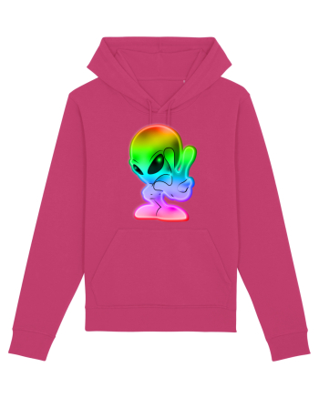 Colourful Alien Peace Sign UFO Alien Raspberry
