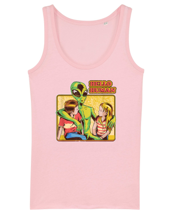 Cool Retro Alien Hello Humans Cotton Pink