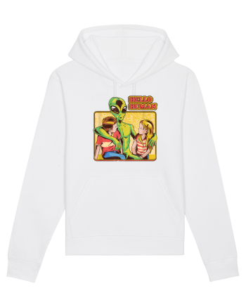 Cool Retro Alien Hello Humans White