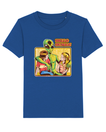 Cool Retro Alien Hello Humans Majorelle Blue
