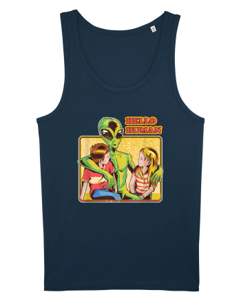 Cool Retro Alien Hello Humans Navy