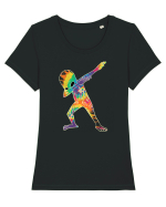 Colour Dabbing Alien Tricou mânecă scurtă guler larg fitted Damă Expresser