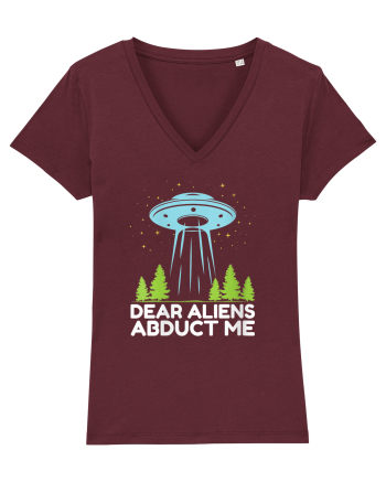 Dear Aliens Abduct Me Burgundy