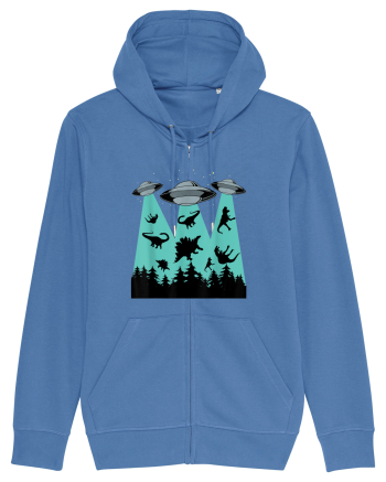 Dinosaur Alien Abduction Bright Blue