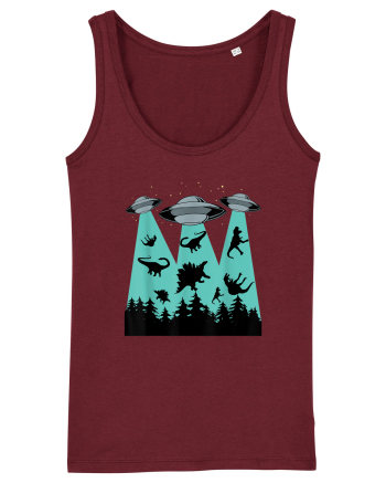 Dinosaur Alien Abduction Burgundy
