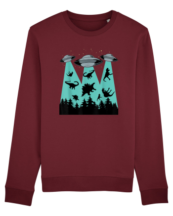 Dinosaur Alien Abduction Burgundy