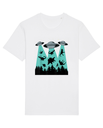 Dinosaur Alien Abduction White