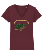 Origami Dragon Tricou mânecă scurtă guler V Damă Evoker