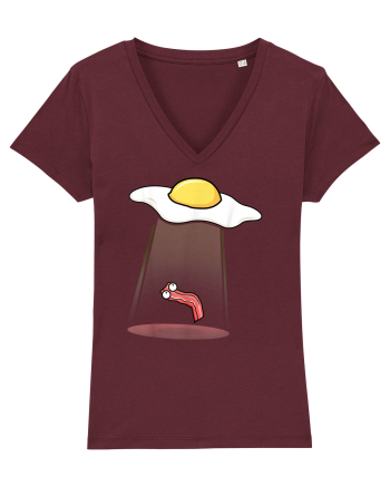 Funny Alien Breakfast Burgundy