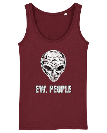Ew People Funny Alien Face Burgundy