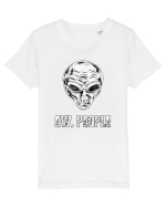 Ew People Funny Alien Face Tricou mânecă scurtă  Copii Mini Creator