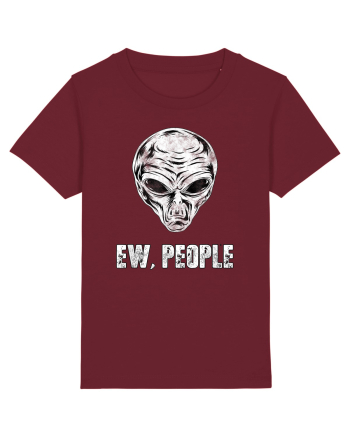 Ew People Funny Alien Face Burgundy