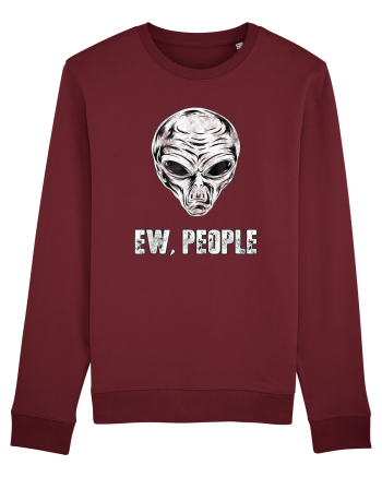 Ew People Funny Alien Face Burgundy