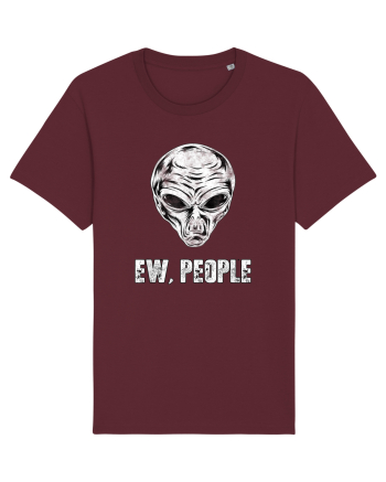 Ew People Funny Alien Face Burgundy