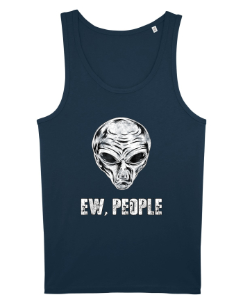 Ew People Funny Alien Face Navy