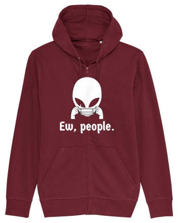 Ew People Introvert Alien Face Mask Burgundy