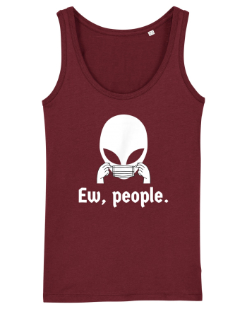 Ew People Introvert Alien Face Mask Burgundy