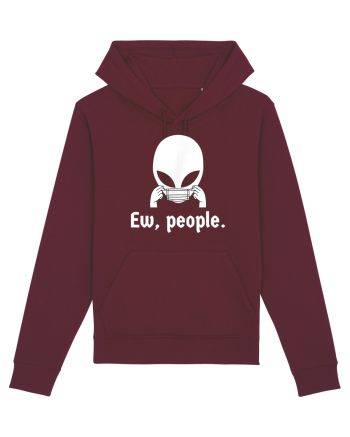 Ew People Introvert Alien Face Mask Burgundy