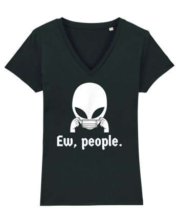 Ew People Introvert Alien Face Mask Black