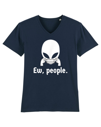 Ew People Introvert Alien Face Mask French Navy