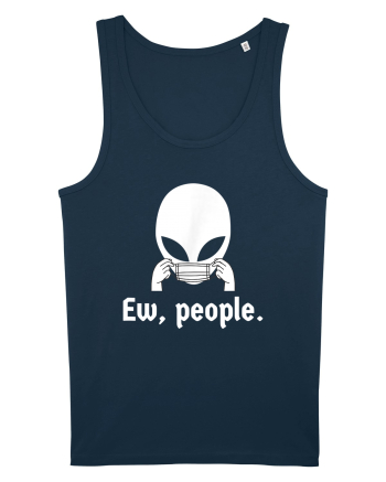Ew People Introvert Alien Face Mask Navy