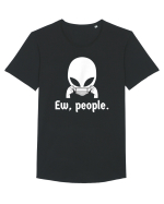 Ew People Introvert Alien Face Mask Tricou mânecă scurtă guler larg Bărbat Skater