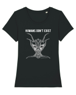 Extra Terrestrial Humans Don't Exist Tricou mânecă scurtă guler larg fitted Damă Expresser