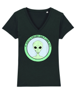 Funny Alien Abduction Probe Ably Tricou mânecă scurtă guler V Damă Evoker