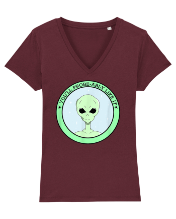 Funny Alien Abduction Probe Ably Burgundy