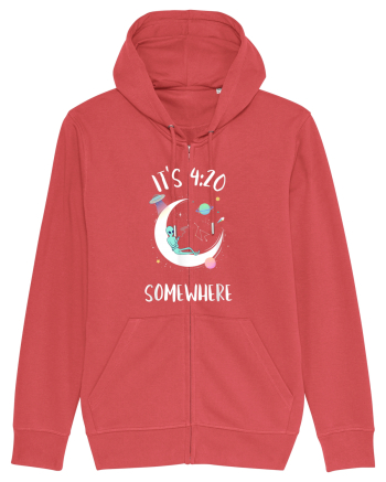 Funny Weed Joint Smoking Moon Carmine Red