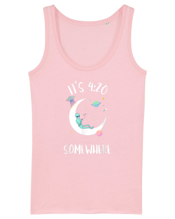 Funny Weed Joint Smoking Moon Cotton Pink