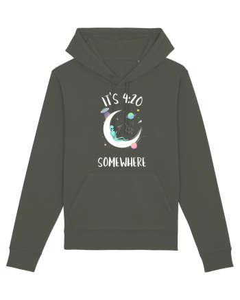 Funny Weed Joint Smoking Moon Khaki