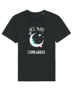 Funny Weed Joint Smoking Moon Tricou mânecă scurtă Unisex Rocker