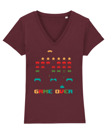 Game Over Retro Arcade Gaming Burgundy