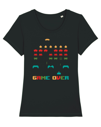 Game Over Retro Arcade Gaming Black