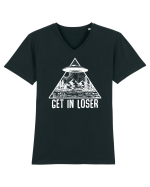 Get In Loser Alien Abduction Conspiracy Tricou mânecă scurtă guler V Bărbat Presenter