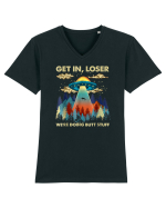 Get In Loser Alien UFO Tricou mânecă scurtă guler V Bărbat Presenter