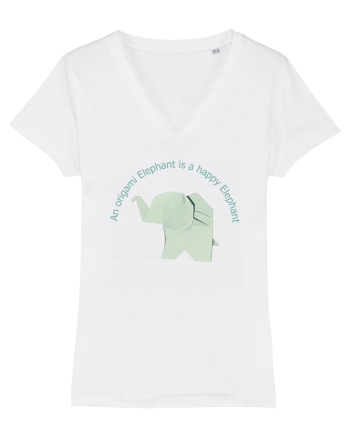 Happy Origami Elephant White